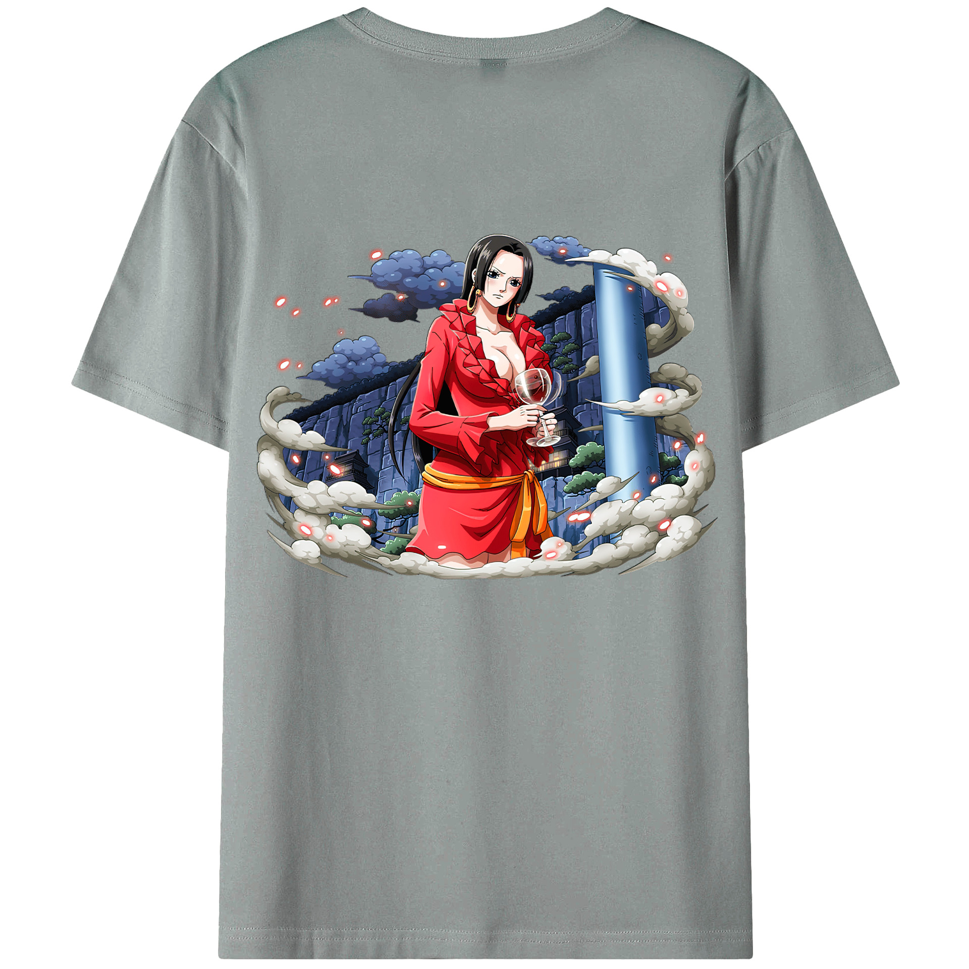 ワンピース ボア・ハンコック ONE PIECE Boa·Hancock 綿100％ メンズ半袖Tシャツ（バックプリント） 通気性